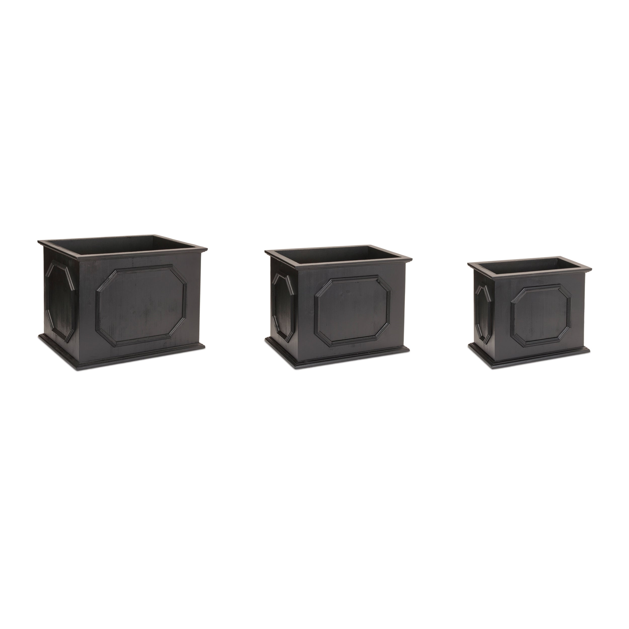 Wooden Box Planter, Set of 3