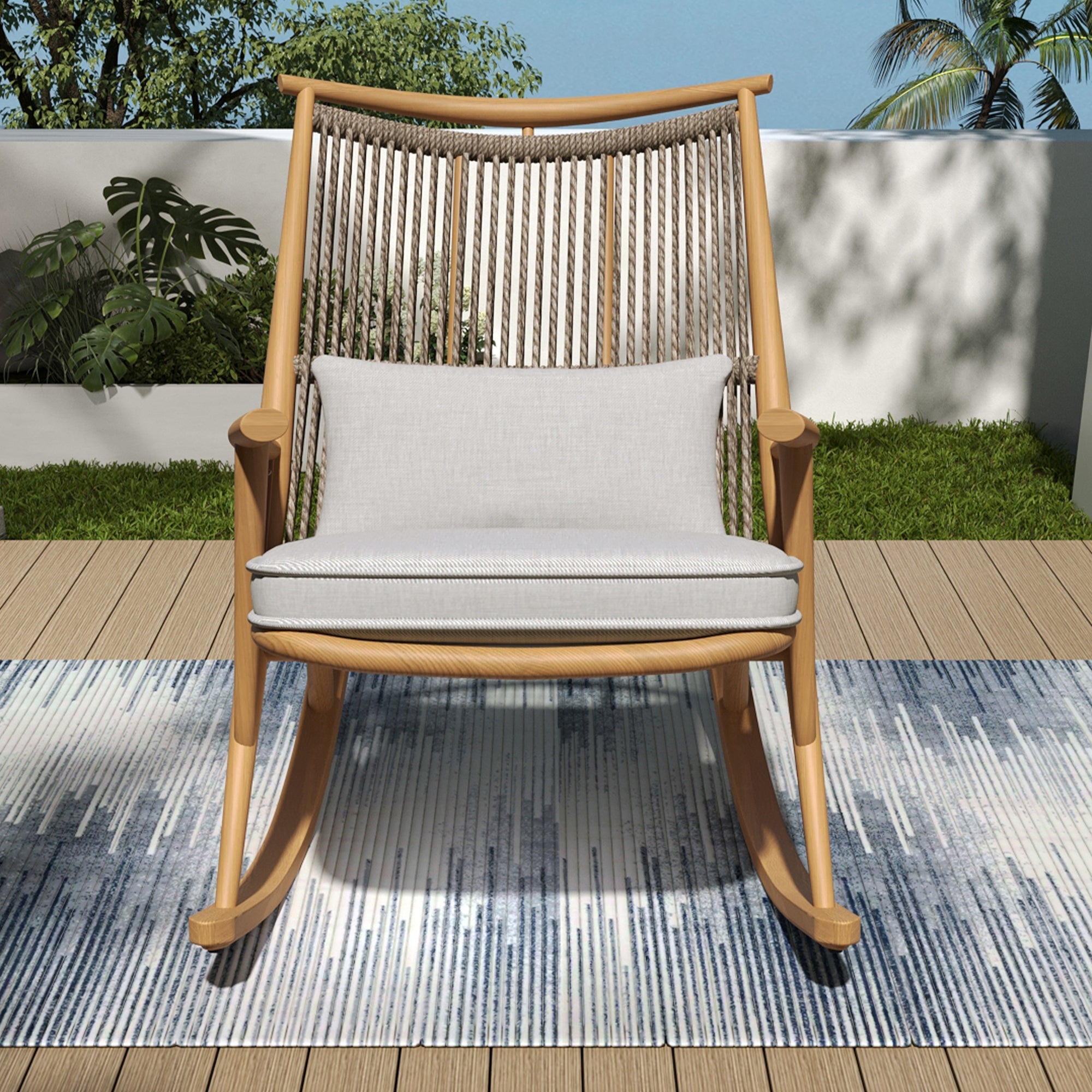 Modern Boho Outdoor Rocking Chair