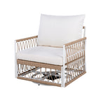 Caspian Outdoor Handwoven Rope Accent Swivel Chairs, Set of 2