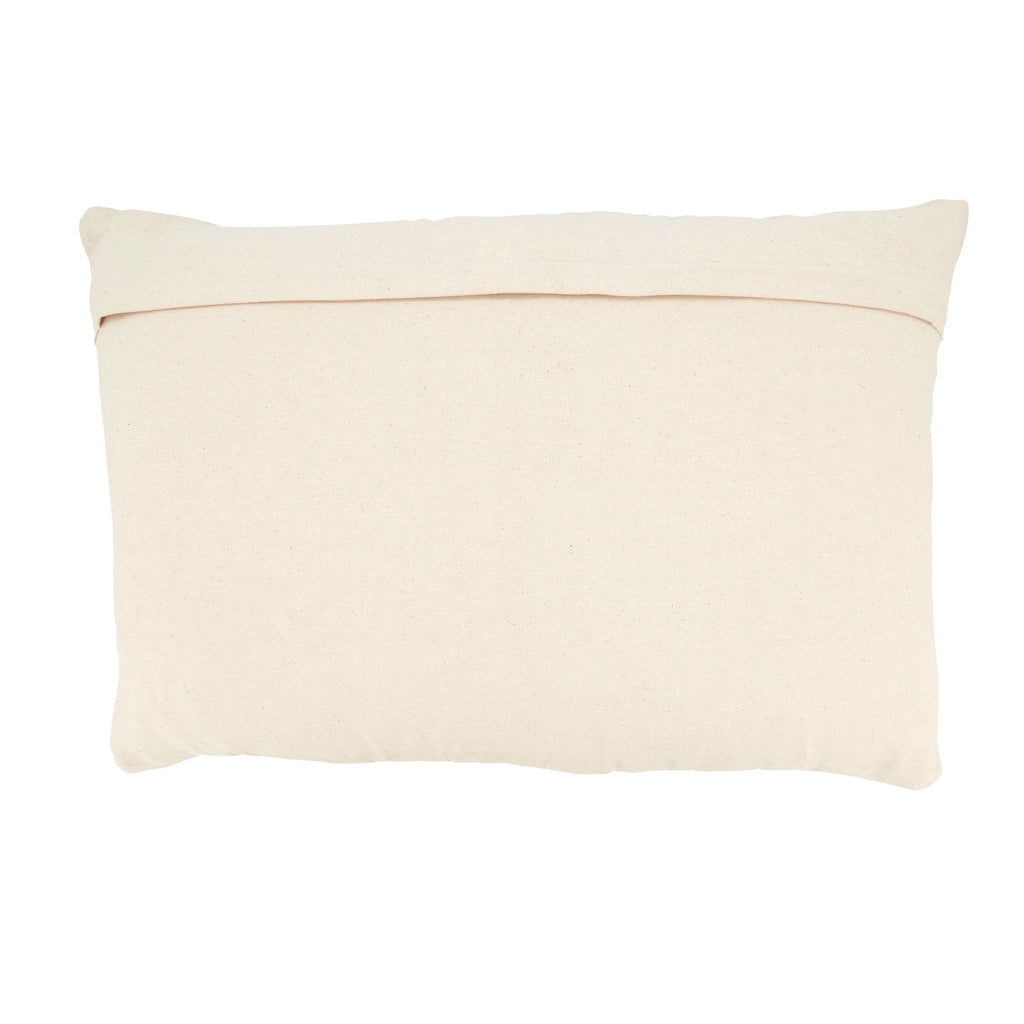 Earthy Jute Banded Outdoor Polyester Filled Throw Pillow