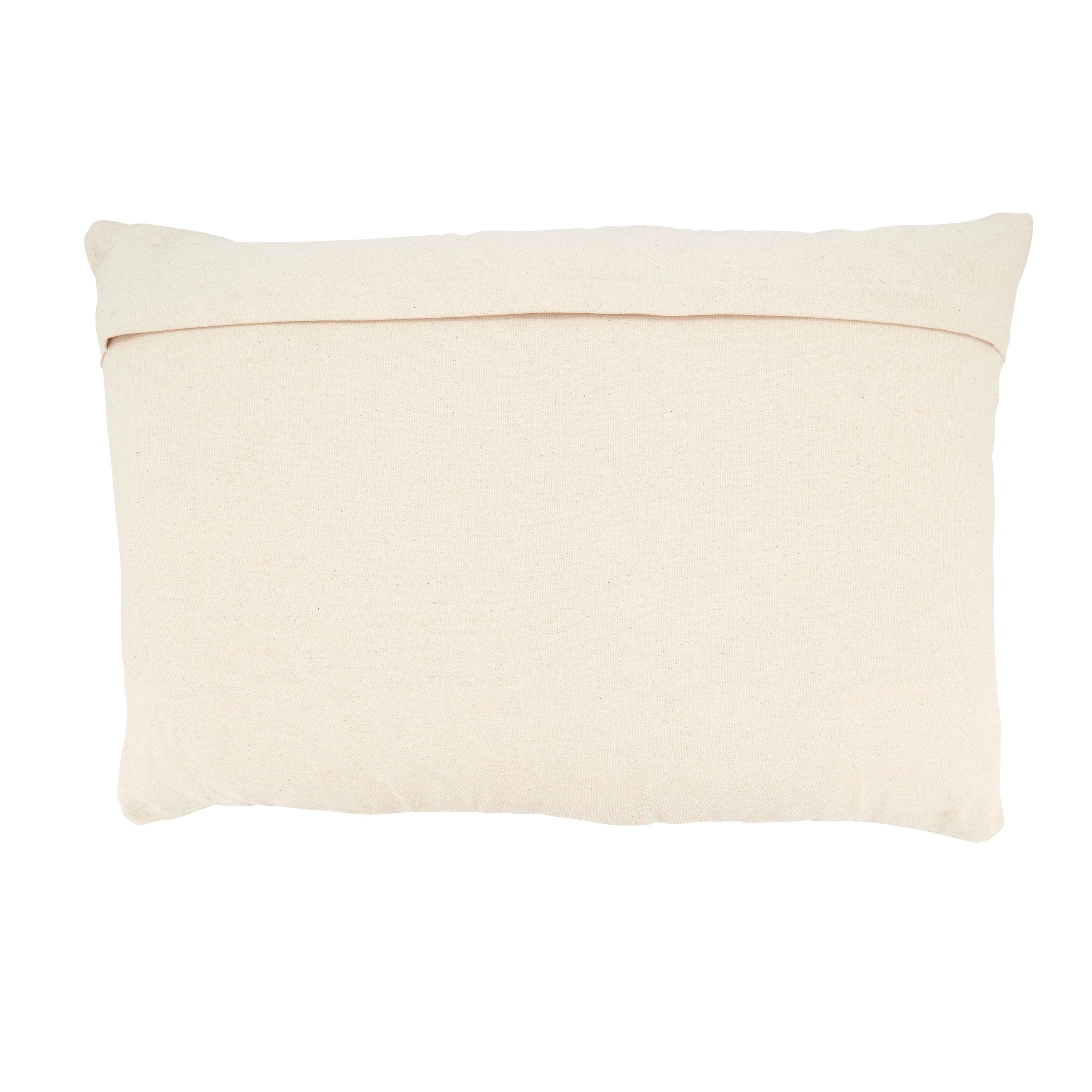 Earthy Jute Banded Outdoor Polyester Filled Throw Pillow