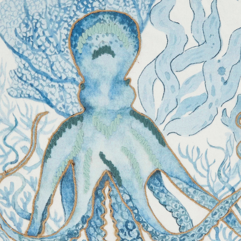 Whimsical Outdoor Octopus Polyester Filled Throw Pillow