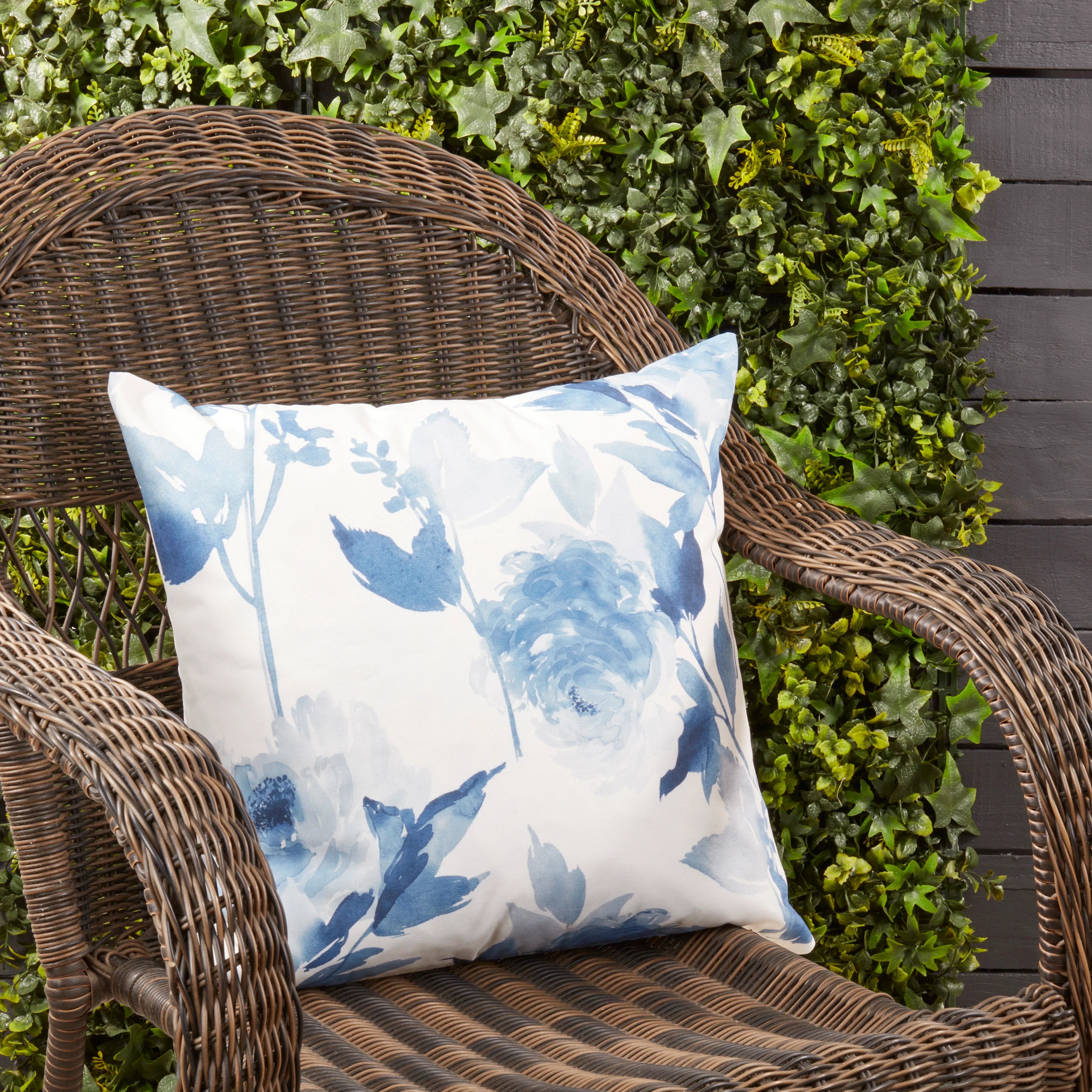 Blossom Breeze Floral Outdoor Polyester Filled Throw Pillow