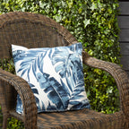Outdoor Polyester Filled Throw Pillow With Blue Tropic Design