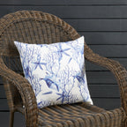 Coastal Sea Shell and Coral Outdoor Polyester Filled Throw Pillow