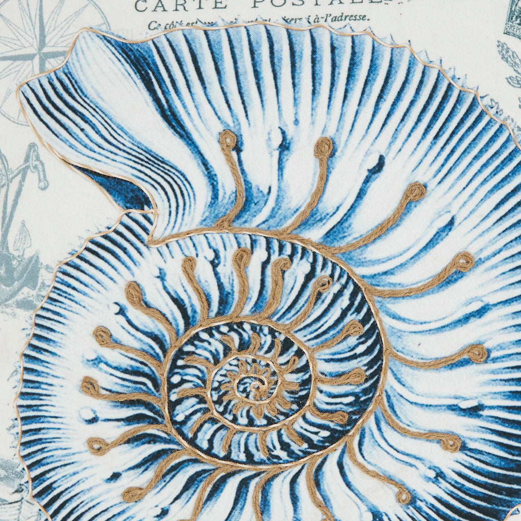 Coastal Outdoor Shell Polyester Filled Throw Pillow
