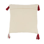 Tasseled Plaid Outdoor Polyester Filled Throw Pillow