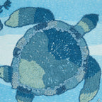 Outdoor Embroidered Turtle Polyester Filled Throw Pillow