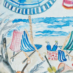 Colorful Outdoor Beach Umbrellas Polyester Filled Throw Pillow