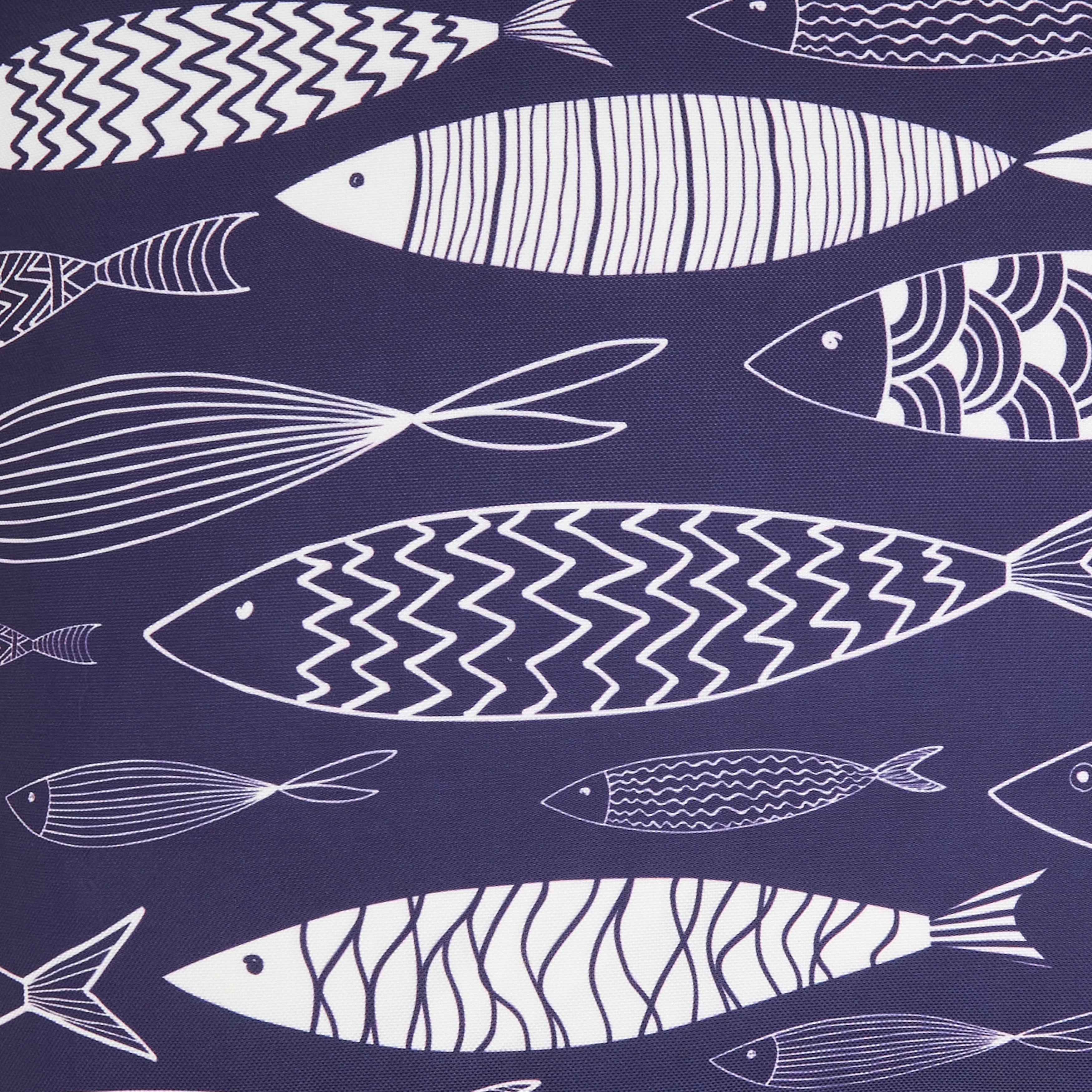 Whimsical School of Fish Outdoor Polyester Filled Throw Pillow