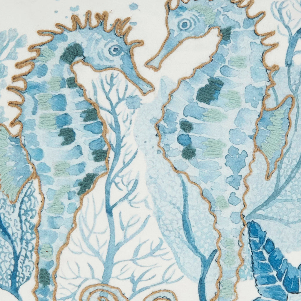 Charming Outdoor Sea Horse Polyester Filled Throw Pillow