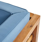 Oana Outdoor Acacia Wood Club Chair with Cushion