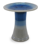 17'' Blue Ombre Ceramic Bird Bath