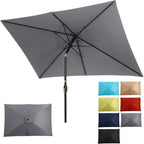 6.5 x 10 ft Rectangular Patio Umbrella with Crank, Base Not Included