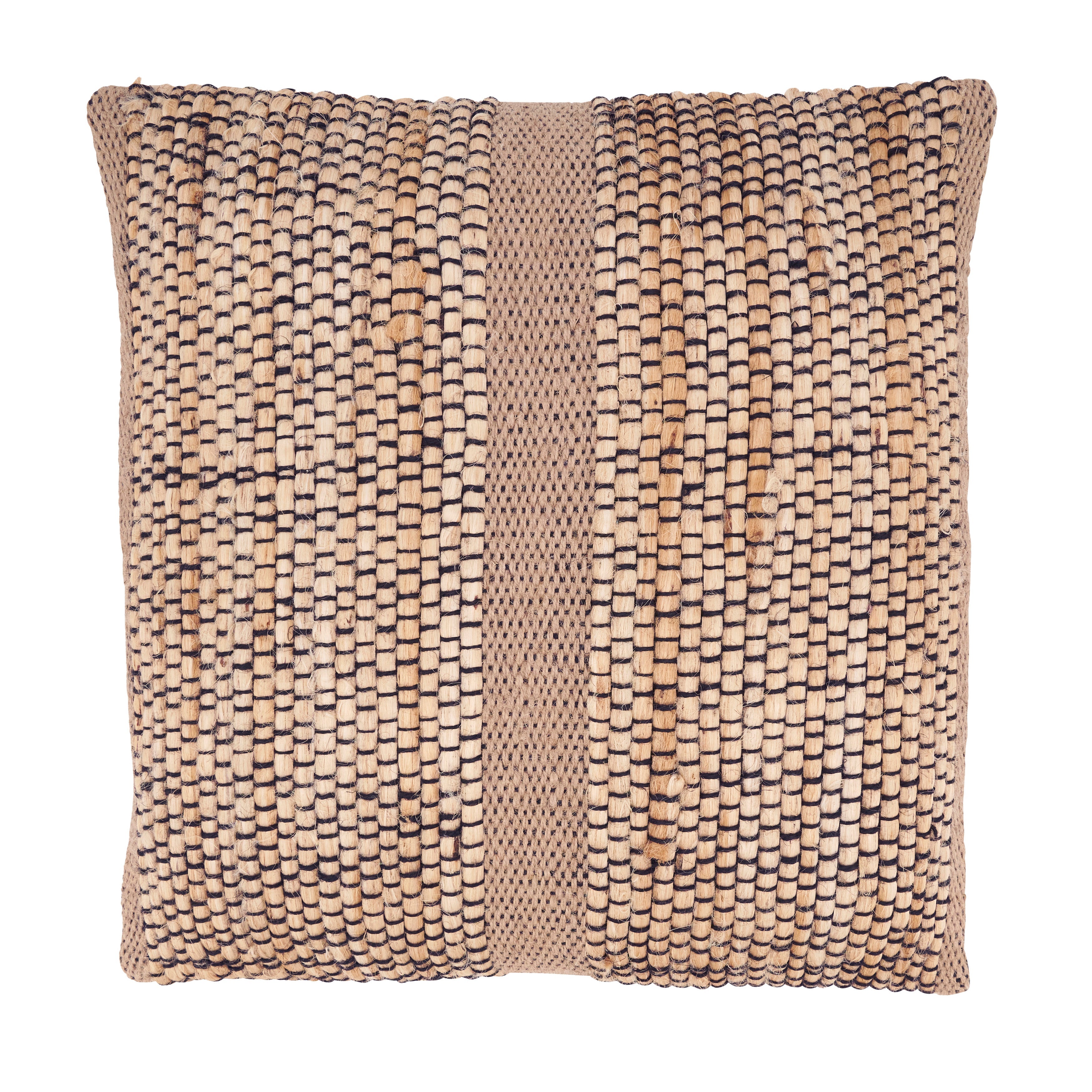 Earth Tone Banded Outdoor Polyester Filled Throw Pillow