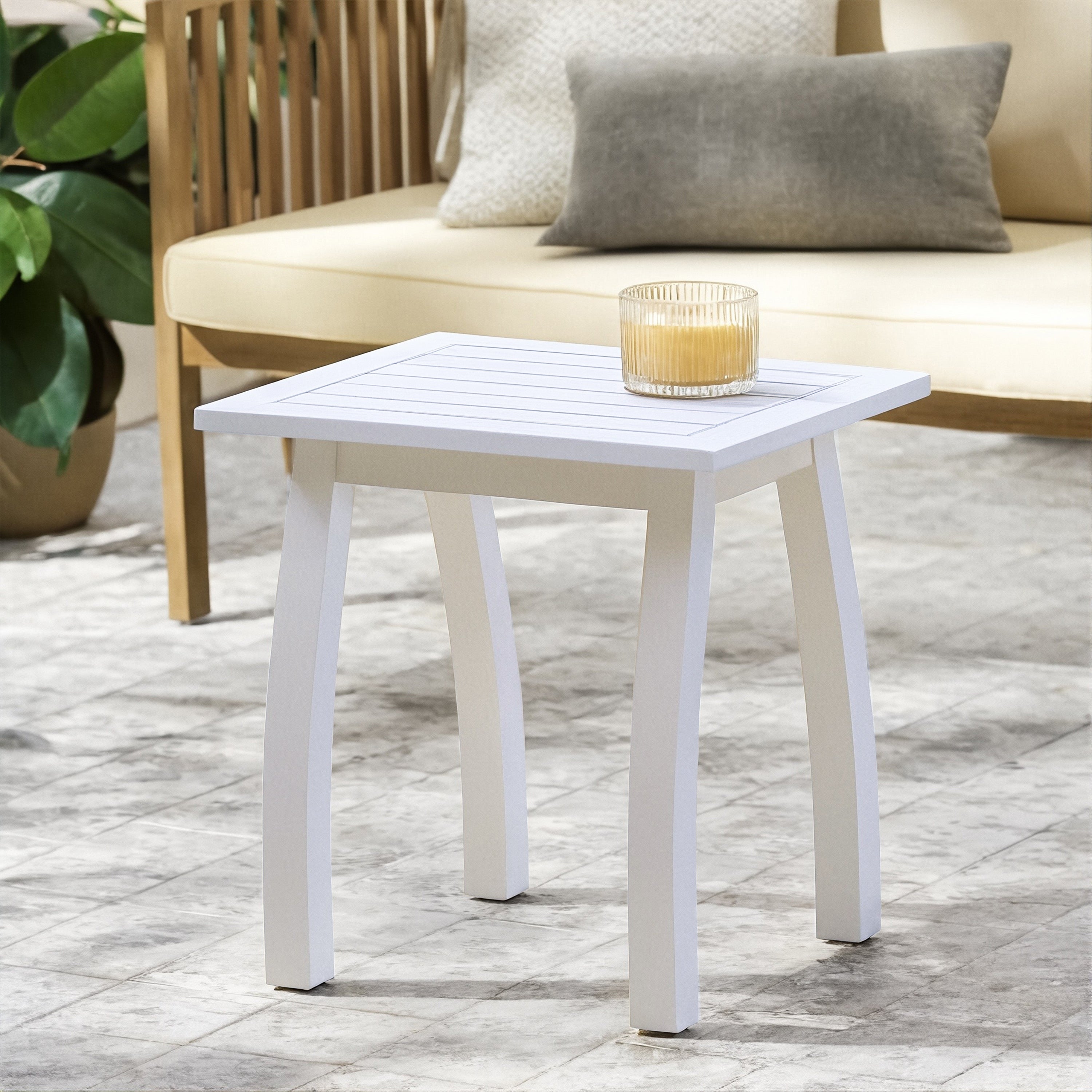 Selma Acacia Wood Outdoor Accent Side Table