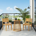 Solene Outdoor Acacia Wood Dining Chairs, Set of 2