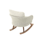 Contemporary Minimalist Wicker Rocking Chair with Cushions