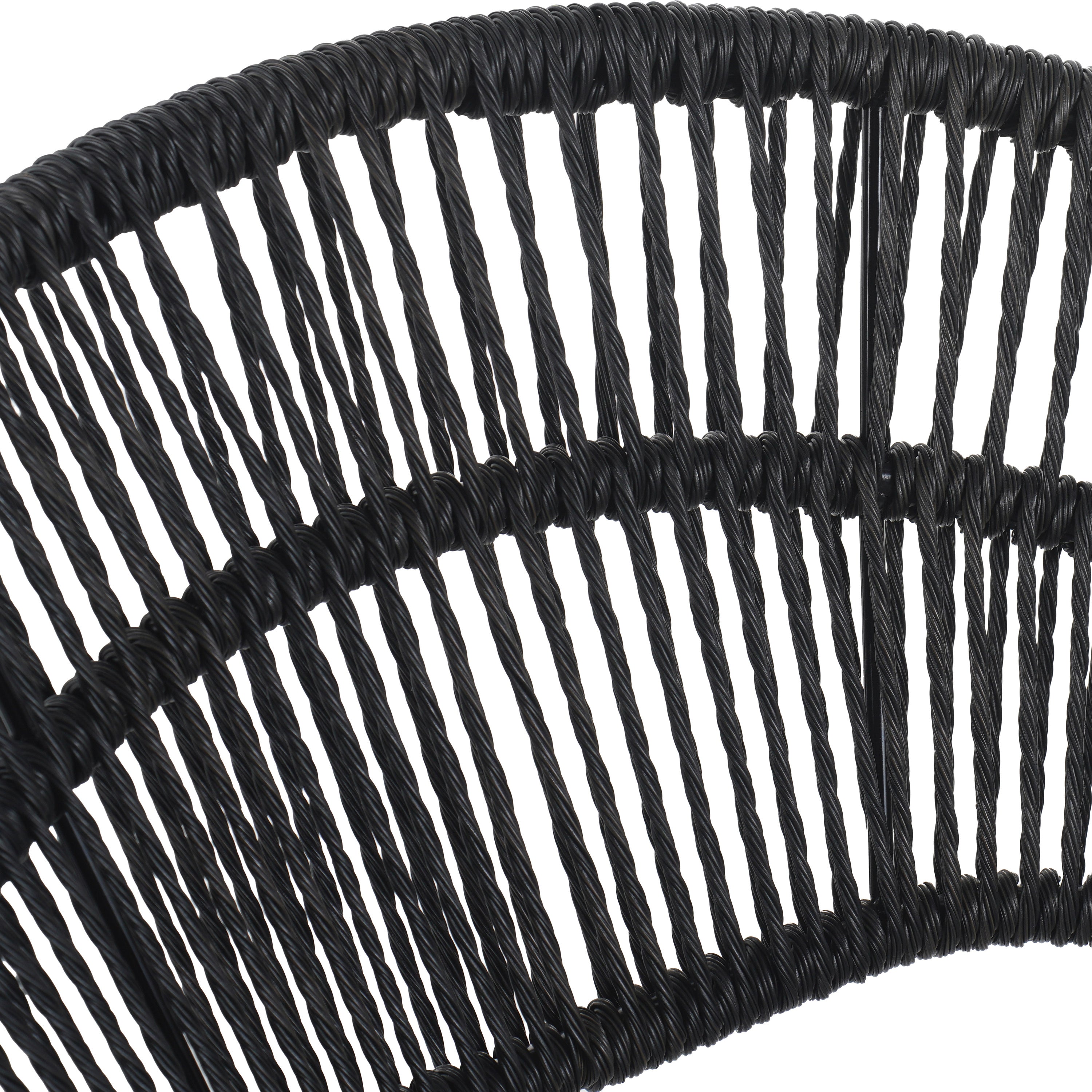 Cyril Outdoor Wicker Papasan Style Dining Chair, Set of 2