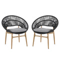 Cyril Outdoor Wicker Papasan Style Dining Chair, Set of 2