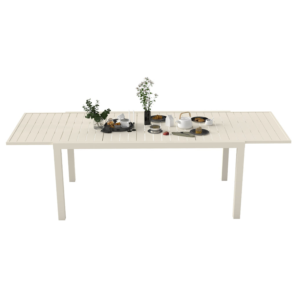 Extendable Aluminum Outdoor Dining Table - 97.2'L
