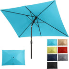 6.5 x 10 ft Rectangular Patio Umbrella with Crank, Base Not Included
