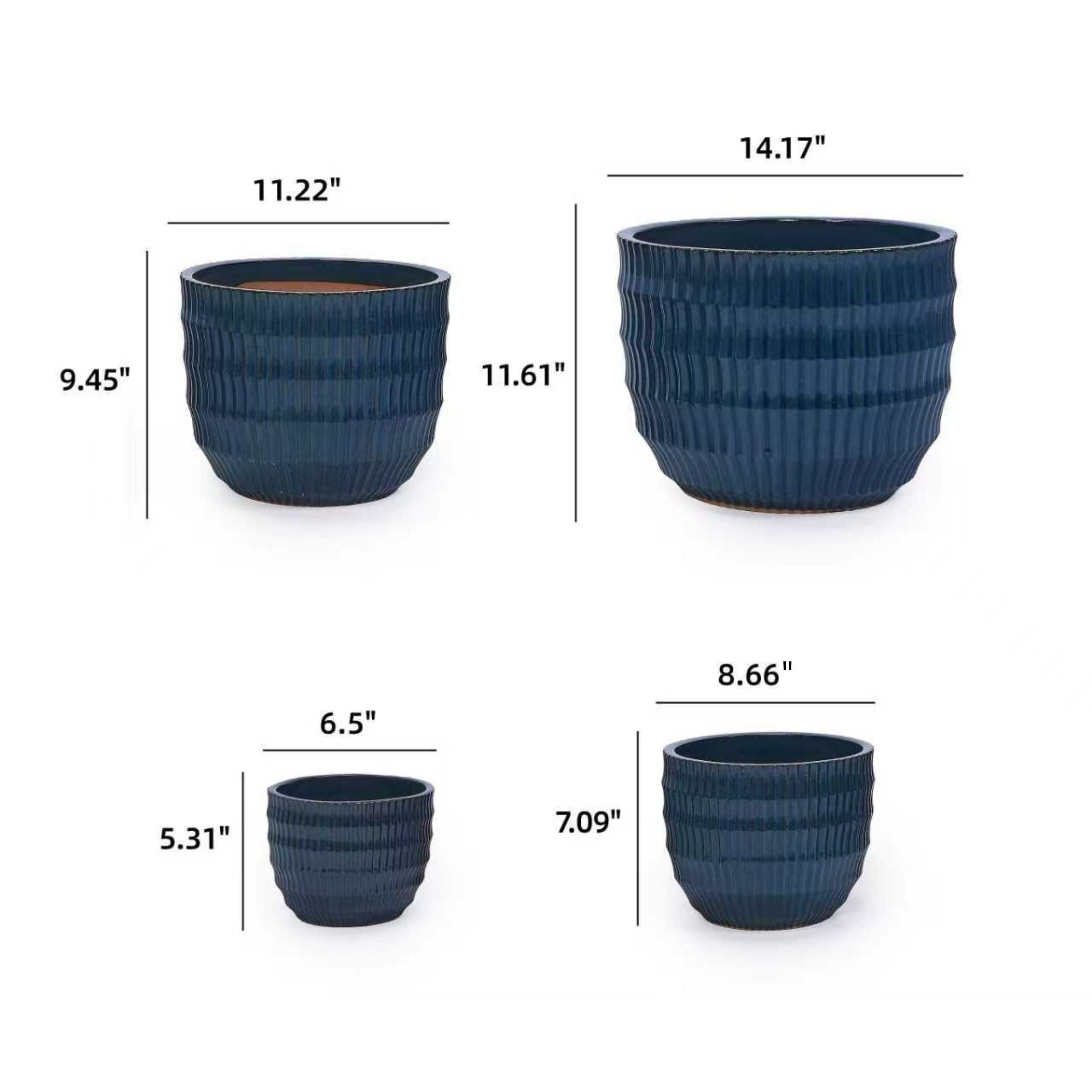 Ekon Handmade Ceramic Planter, Set of 4