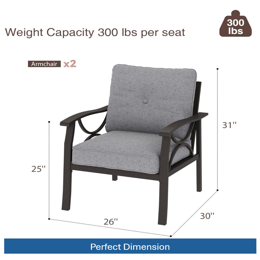 Marisol All-Weather Metal Armchairs, Set of 2