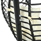 Folding Hanging Swinging Egg Chair with Stand & Tufted Cushion