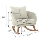 Contemporary Minimalist Wicker Rocking Chair with Cushions