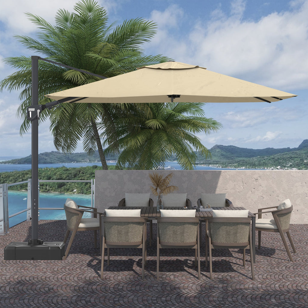 11' Outdoor Square Double Top Patio Umbrella, Base Not Included