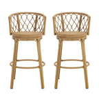 Bohemia Outdoor Brown Wicker Bar Stools, Set of 2