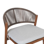 Outdoor Metal Frame Stools with Scallop-Shaped Backrest & Water-Resistant Cushions, Set of 2