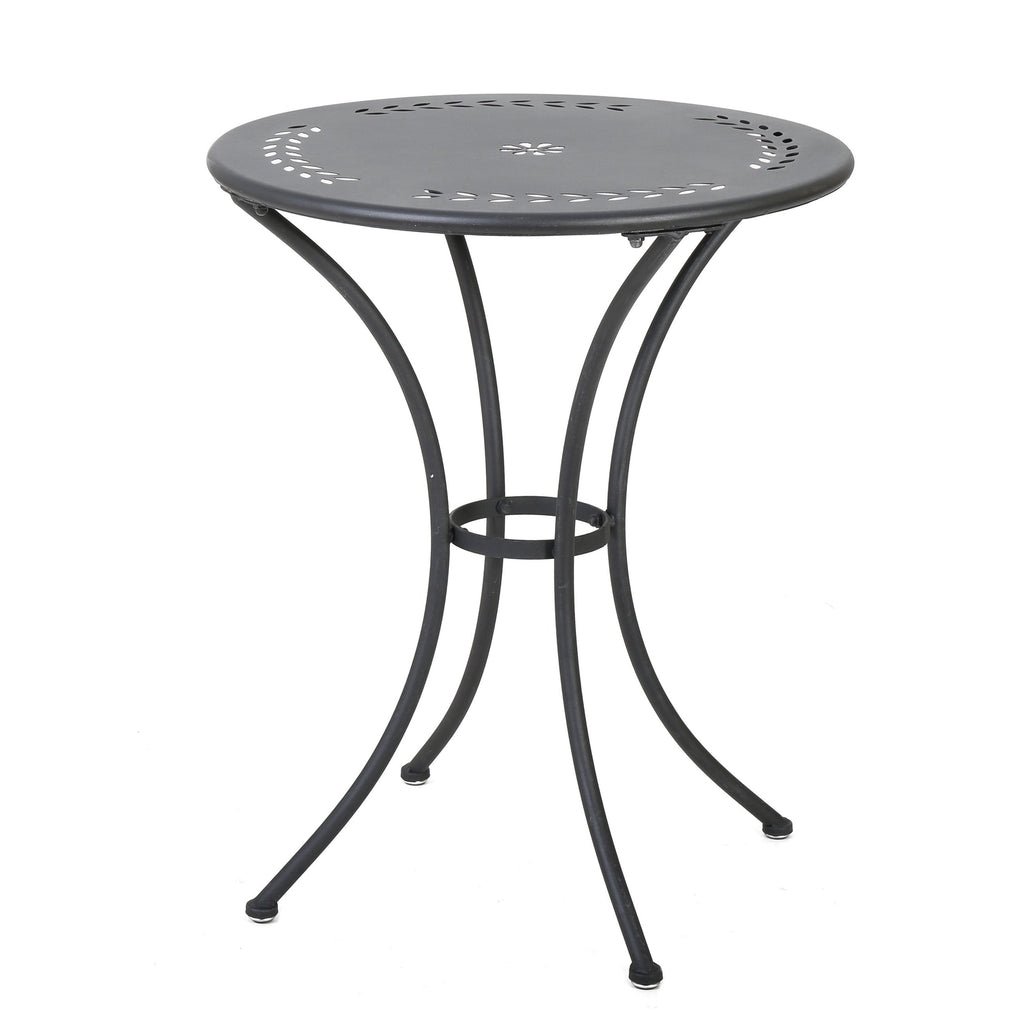 Pursuant 3-Piece Iron Bistro Set with Round Table and 2 Curved Back Chairs