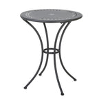 Pursuant 3-Piece Iron Bistro Set with Round Table and 2 Curved Back Chairs