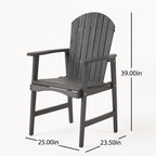 Outdoor Weather Resistant Acacia Wood Adirondack Dining Chairs, Set of 2