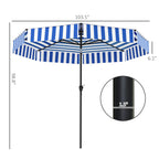 Bistro Stripe 2-Tier Vented Tiltable Patio Umbrella with Crank