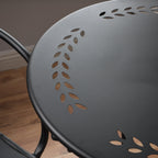 Pursuant 3-Piece Iron Bistro Set with Round Table and 2 Curved Back Chairs
