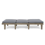 Ariana Acacia Wood Chaise Lounge with Cushion