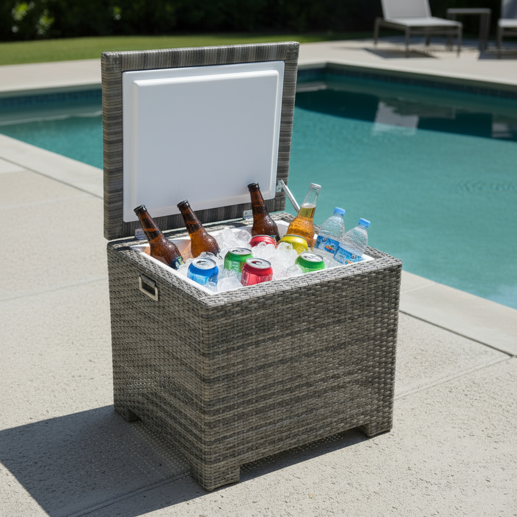 Wicker Willow Thick Ice Chest End Table