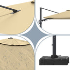 11' Outdoor Square Double Top Patio Umbrella, Base Not Included