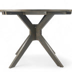 Stanford Outdoor Round Acacia Wood Dining Table with X Base