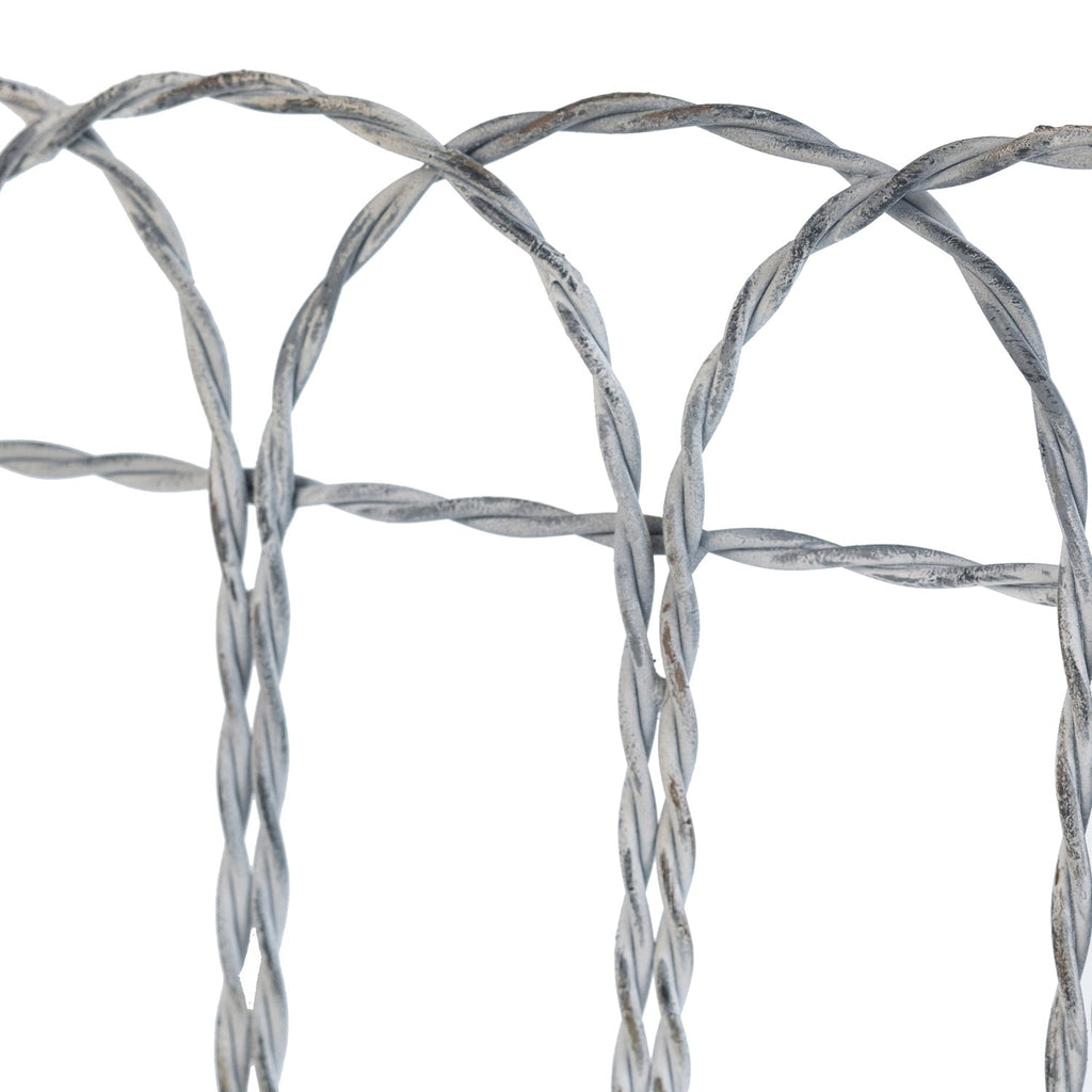 Distressed Silver Finish Iron French Country Arched Fence Console Table
