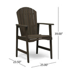 Outdoor Weather Resistant Acacia Wood Adirondack Dining Chairs, Set of 2