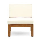 Grenada Outdoor Acacia Wood U-Shape Armless Sectional Sofa