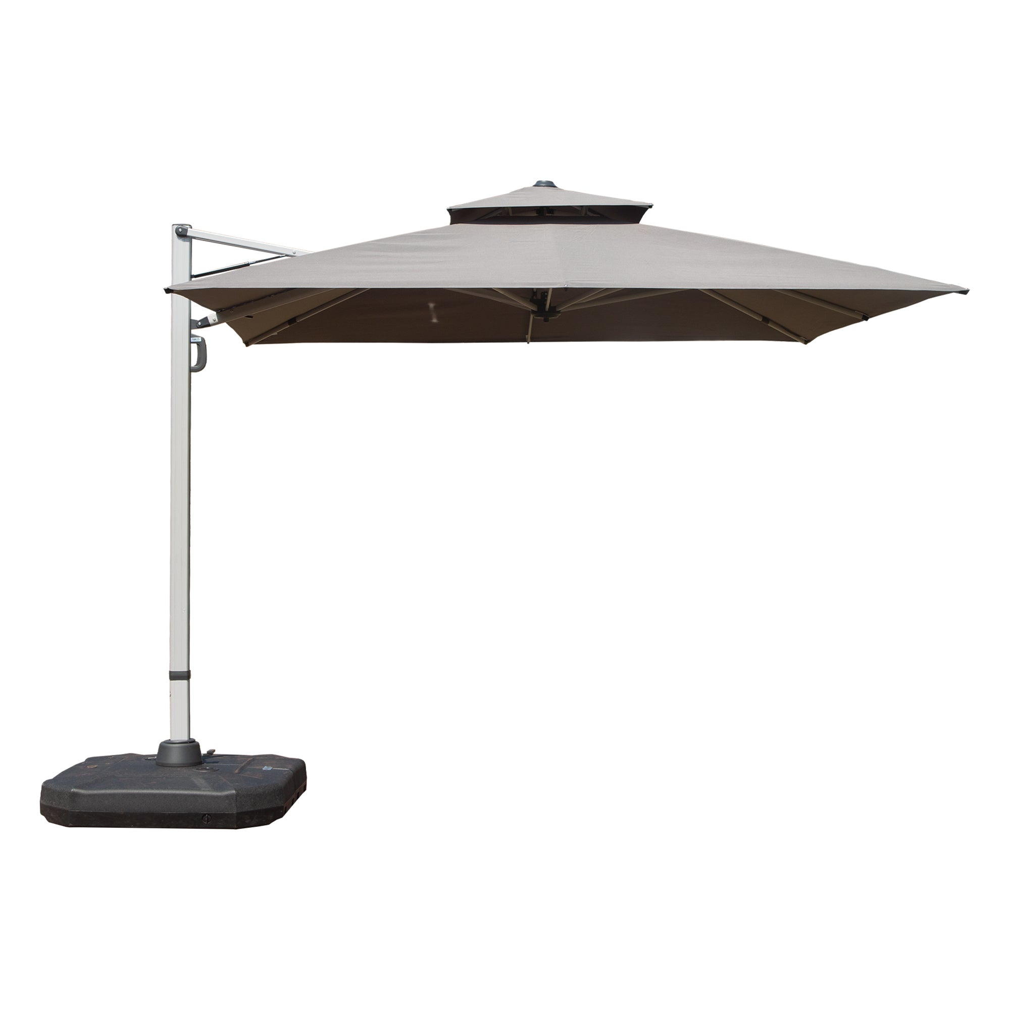 9' Aluminum Cantilever Tilt Patio Umbrella with Center Pole, Base Not Included