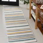 Janus Classic Coastal Ticking Stripe Reversible Machine-Washable Indoor/Outdoor Runner Rug