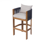 Matera Outdoor Wood & Rope Barstools, Set of 2