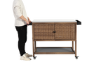 Outdoor Wicker Bar Cart