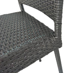 29" Outdoor Rattan Armless Barstools, Set of 2